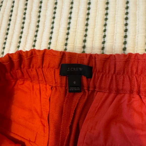 Bright Orange/Red Jcrew Linen Pant size 6 - Picture 6 of 13